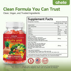 Ahete Fruit and Veggies Supplement, Vitamin A C E with 30+ Super Green Supplement for Women, Men and Kids, 60 Gummies, 30 Day Supply