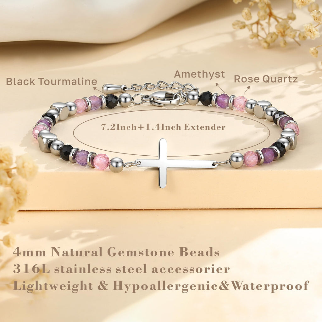 Friend Birthday Gifts for Women, Adjustable Spiritual Cross Bracelet