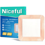 6" x 6" Silicone Super Absorbent Wound Dressing(16 Count) - Gentle Border Large Bandages for Pressure Ulcer, Surgical Wounds, Heavy Exudate Wound Care Pads
