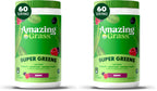 Amazing Grass Greens Blend Superfood: Super Greens Powder Smoothie Mix with Spirulina,Chlorella,Beet Root Powder,Digestive Enzymes & Probiotics,Berry,60 Servings (Packaging May Vary),(Pack of 2)