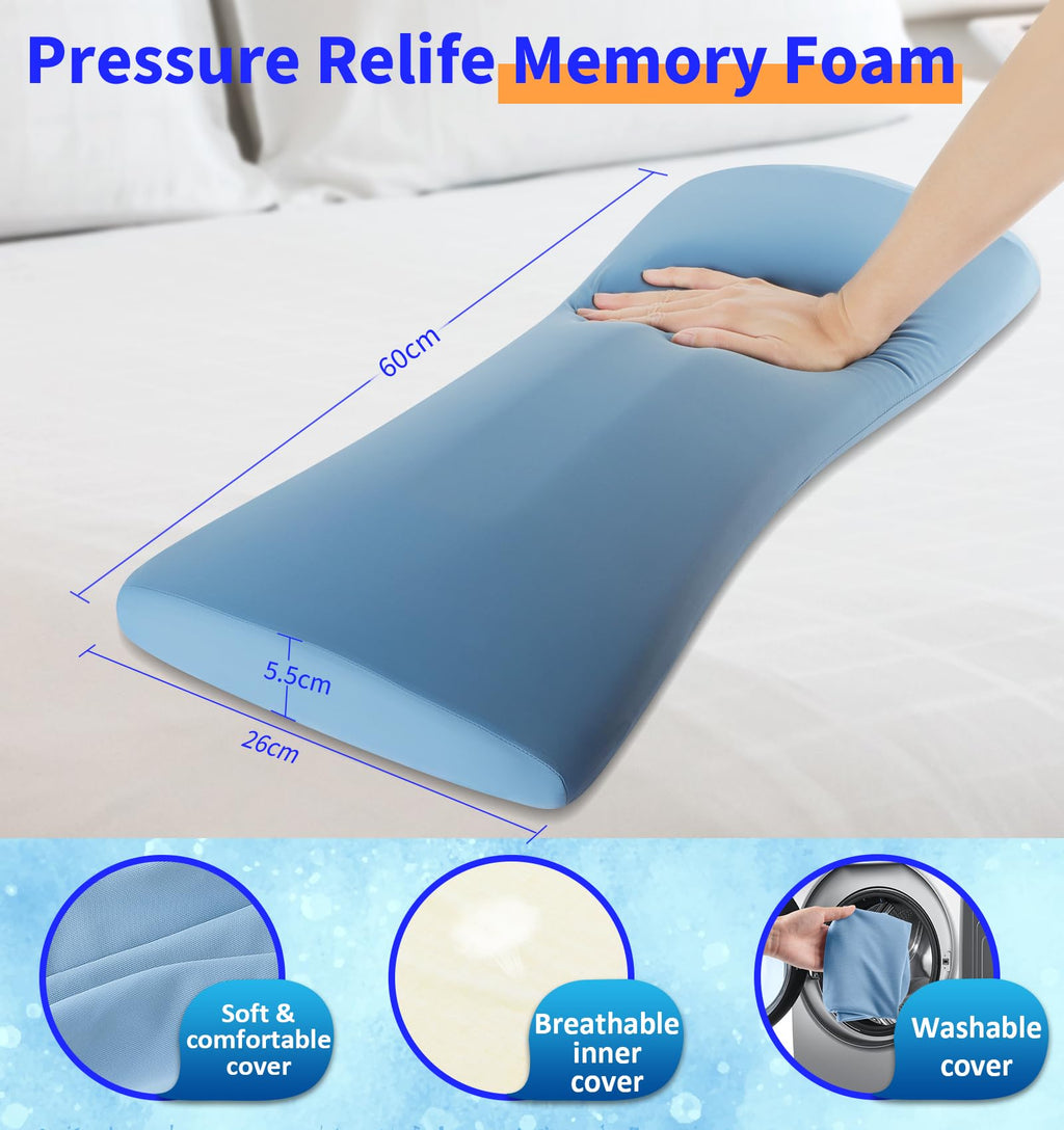 Lumbar Support Pillow for Bed Relief Back Pain: Lower Back Pillow for Sleeping - Memory Foam Waist Pillow - Cooling Back Bolster Pillow for Side, Back&Stomach Sleepers - Bed Cushions for Car, Sofa