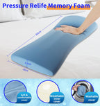 Lumbar Support Pillow for Bed Relief Back Pain: Lower Back Pillow for Sleeping - Memory Foam Waist Pillow - Cooling Back Bolster Pillow for Side, Back&Stomach Sleepers - Bed Cushions for Car, Sofa