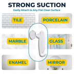 HONEYBULL Fogless Shower Mirror for Shaving with Suction Mount, White