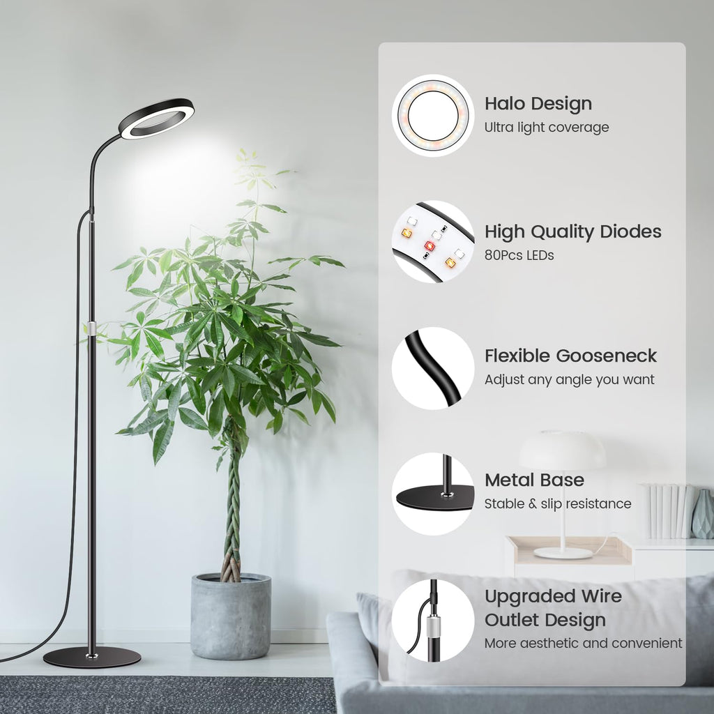 Garpsen Grow Lights for Indoor Plants, Full Spectrum with Stand, 80 LEDs