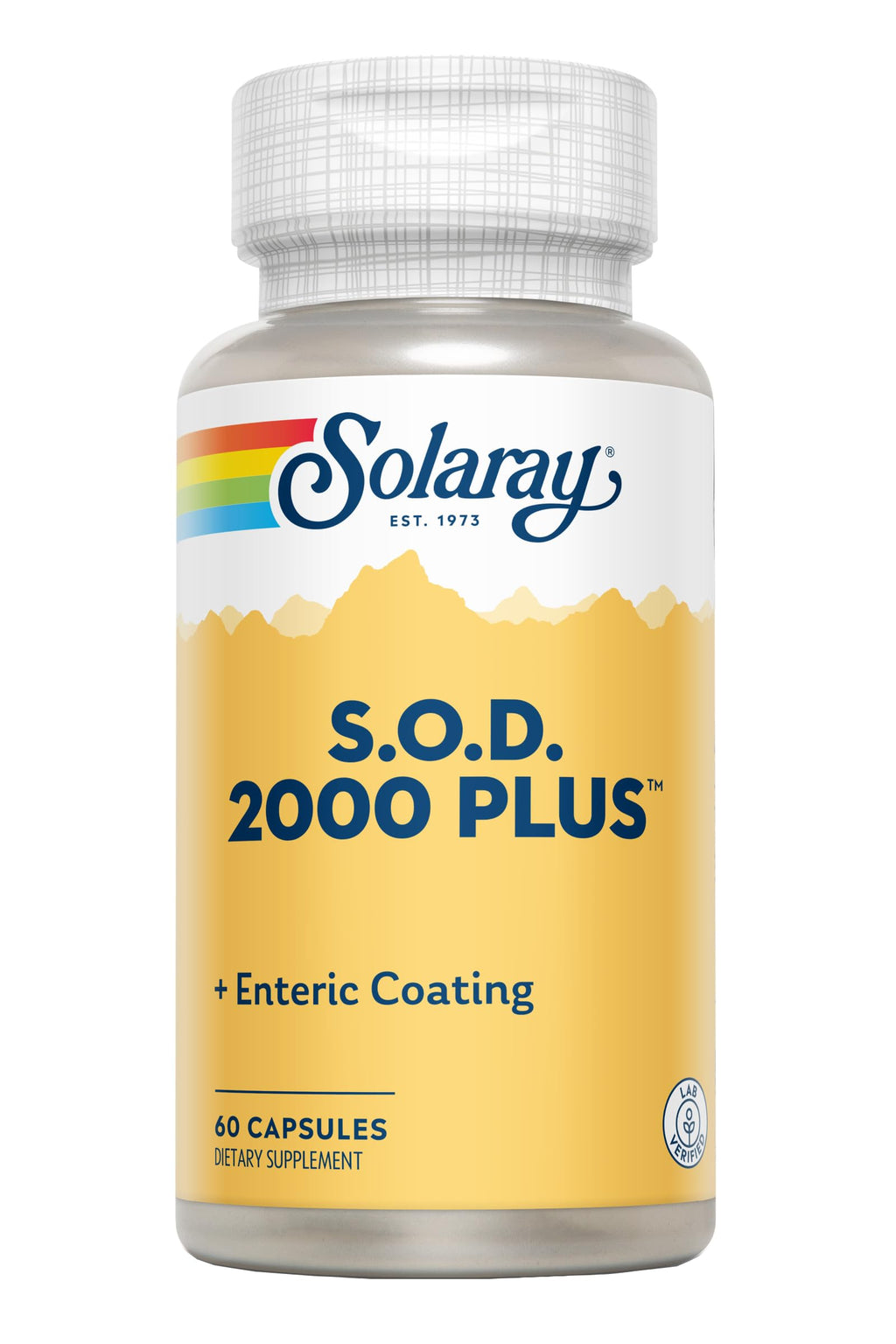 SOLARAY S.O.D. 2000 Plus - Superoxide Dismutase (SOD) and Catalase Antioxidant Supplement, Wellness Support - w/Green Tea Extract, Calcium, Rosemary, Grape Seed Extract, 60-Day Guarantee, 100 Servings