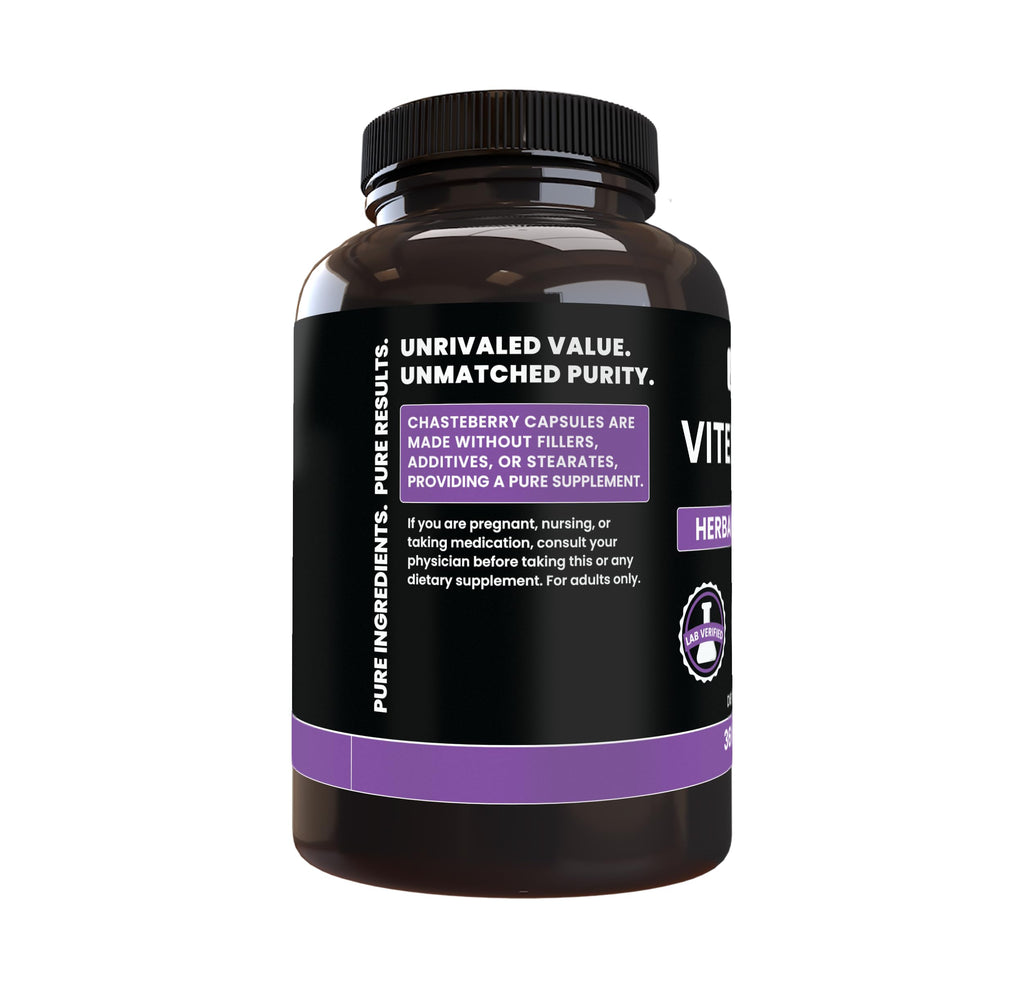 Pure Original Ingredients Vitex Berry (Chasteberry) (365 Capsules) No Magnesium Or Rice Fillers, Always Pure, Lab Verified