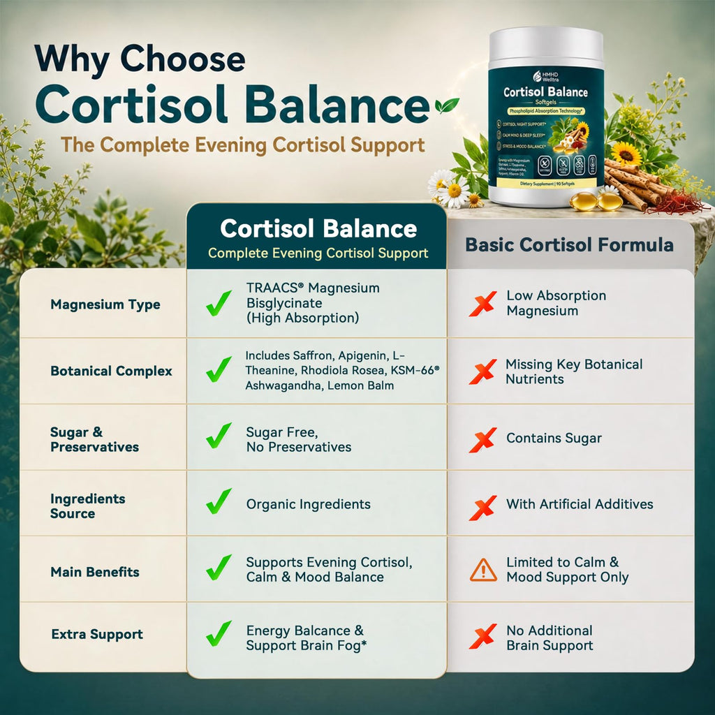 Cortisol Supplements for Women Men, 10-in-1 Cortisol Reducer Detox Manager Softgels w. Magnesium L-Theanine Apigenin Saffron Rhodiola, Evening Calm for Sleep Mood Energy, Non-Melatonin Liposomal