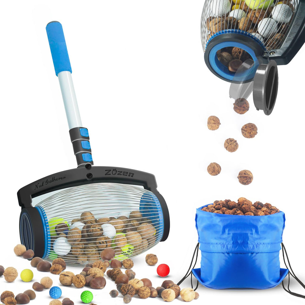 Zozen Nut Gatherer,Walnut Picker Upper,Side Opening Dump,1.5 Gallon