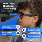 DefenderShield Blue Light Glasses For Kids – Kids Blue Light Glasses Girls and Boys With Orange Lenses (99% Blue Light Blocking) For Screens – Lightweight, Flexible & Shatterproof Black Fit Frames