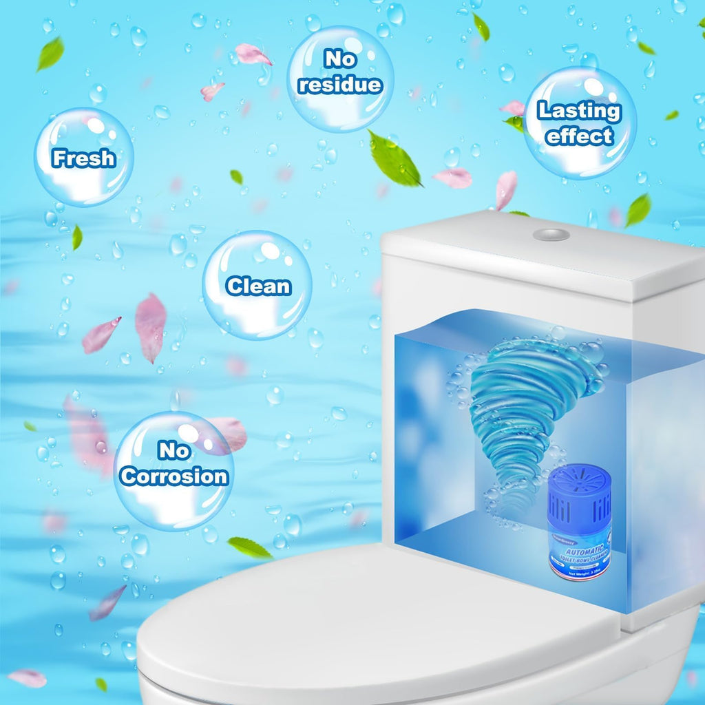 OceanBreezy Toilet Bowl Cleaners 2 Bottles | Automatic Long-Lasting Blue Toilet Cleaner Tablets, Septic Safe Toilet Bowl Tablets in Bottles | Larger capacity | Prevent Stain Buil（2800 Flushes Each）
