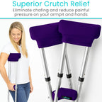 Vive Premium Crutch Pads & Hand Grips - Comfortable, Breathable, Machine Washable Padding - Moisture Wicking & Odor Reducing Pillow Accessory Covers for Adult & Youth Walking Crutches