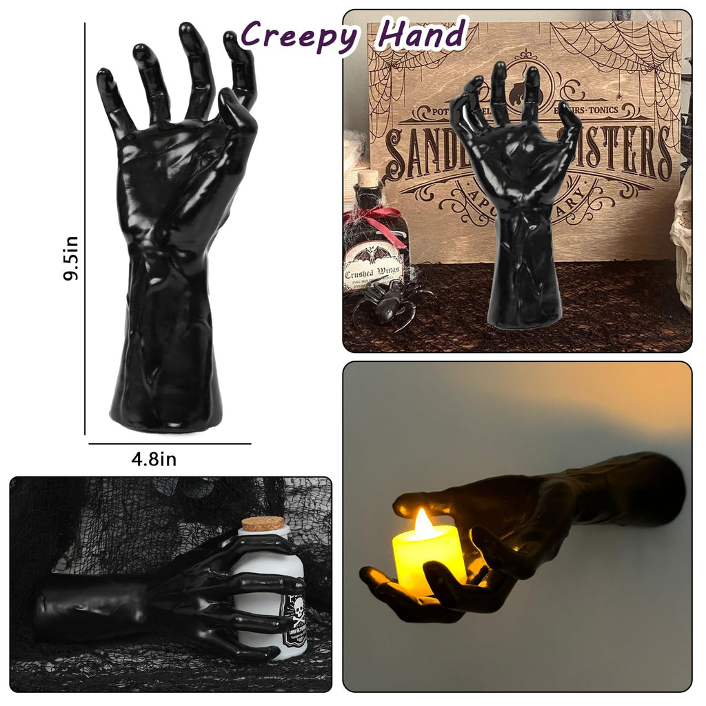 DAZONGE Halloween Decor 3Set Creepy Hands with Candles Halloween Wall Decor
