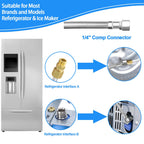 Refrigerator water line - 8 FT Premium Stainless Steel Braided Ice Maker Water Line,Food grade PEX Inner Tube Fridge Water Supply Line with 1/4" Compression Fittings for Refrigerator Ice Maker