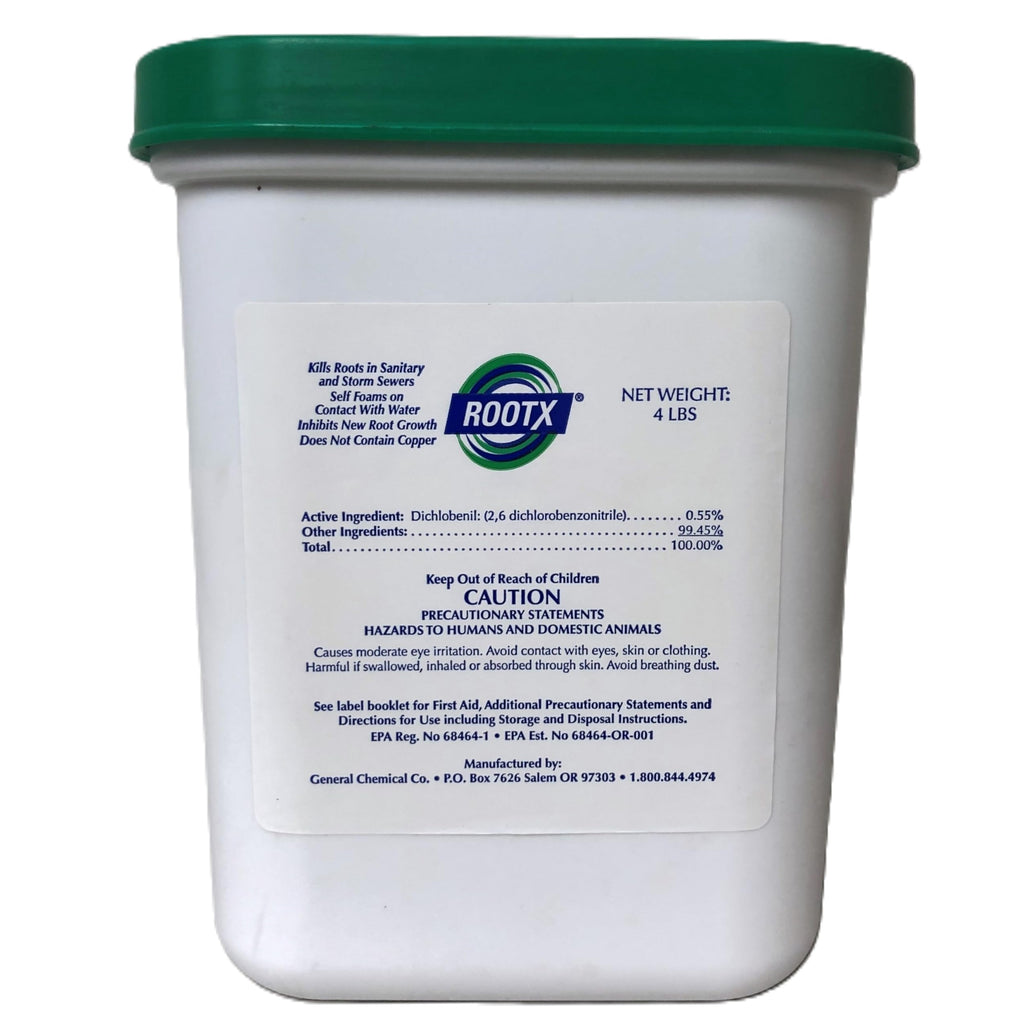 ROOTX - 4LB. JAR with Funnel/APPLICATOR Foaming Root Control for Sewer Lines and Septic Systems