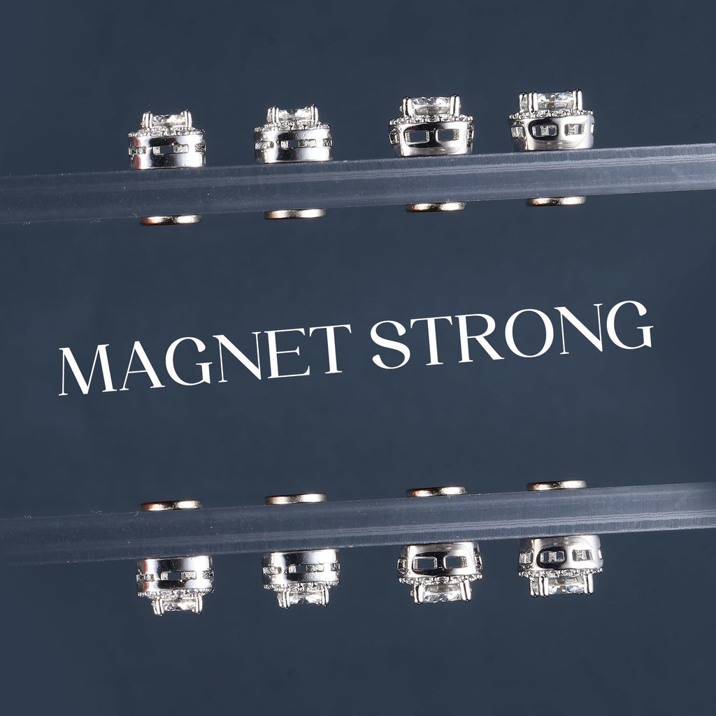 GEMQUEEN Moissanite Magnetic Earrings for Women Men Hypoallergenic, 1.6CT
