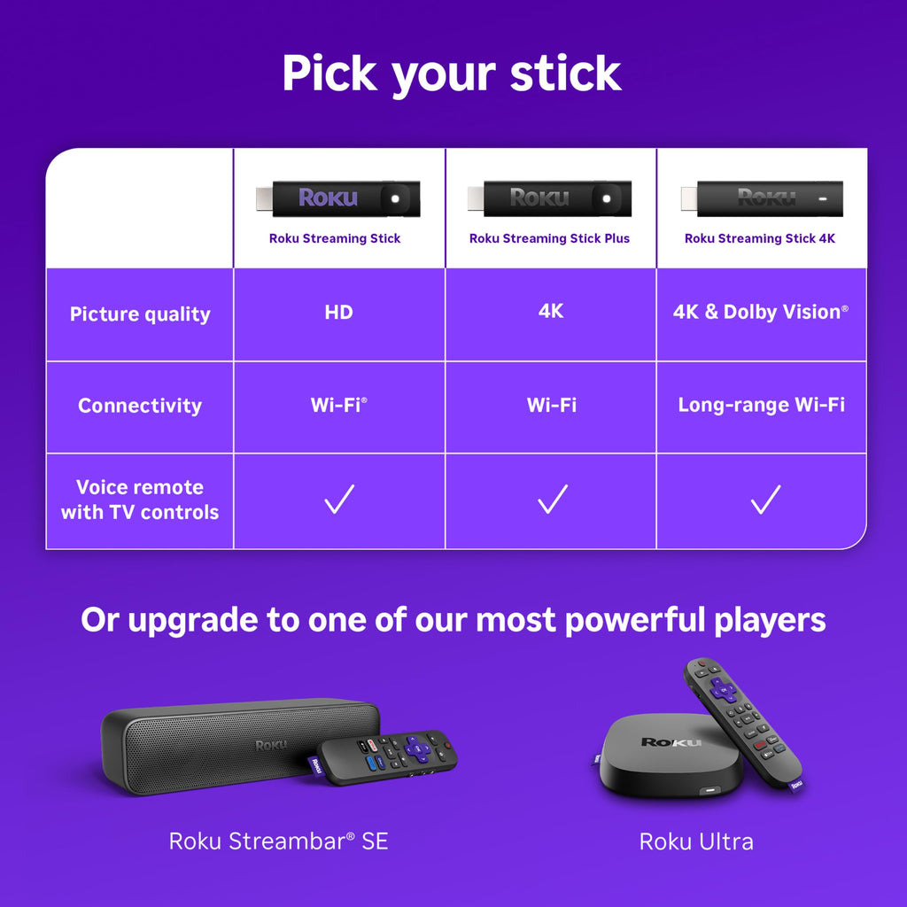 Roku Streaming Stick Plus with Voice Remote - 4K & HDR10+
