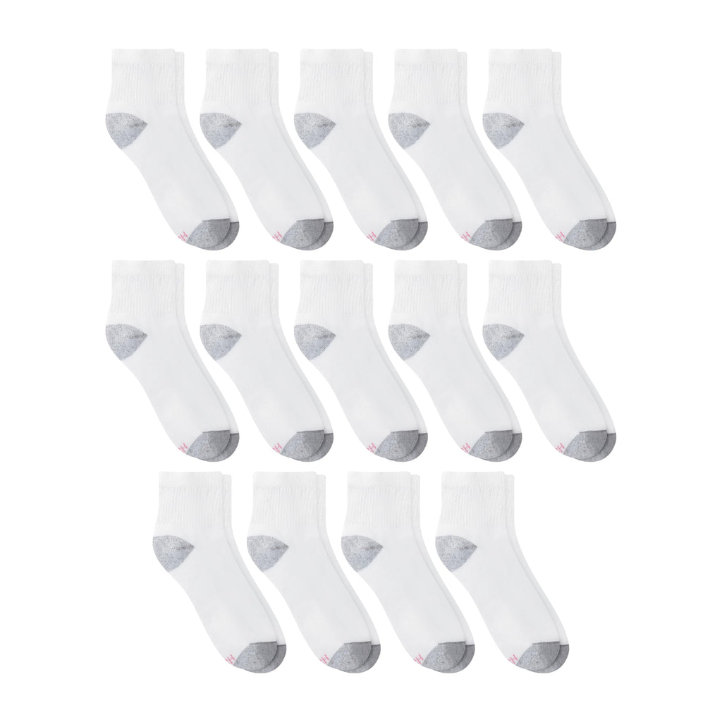 Hanes Womens Value Pack, Ankle Soft Moisture-wicking Socks, Available In 10 And 14-packs, White - 14 Pack, 5-9 US