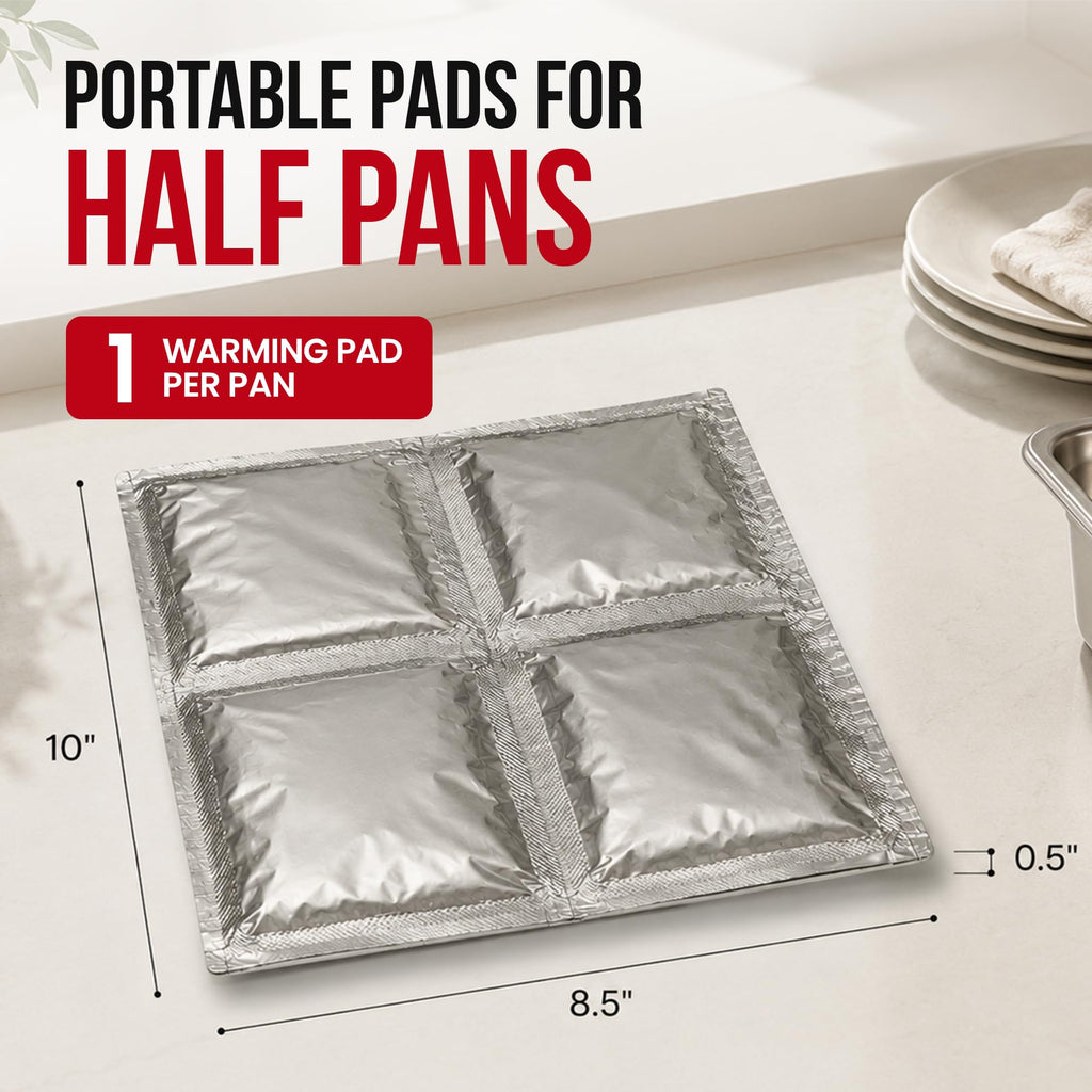 Lava Gel Self-Heating Buffet Kit – Flameless Food Warmer Set for Parties – Includes 4 Trays, 4 Half-Size Heat Pads & Foil Pans – Keeps Hot Food Hot for up to 3 Hours – Gel Fuel Can Alternative