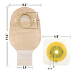 Carbou 21 PCS Ostomy Supplies Colostomy Bags Two Piece Drainable Pouches with Closure 12", Ileostomy Stoma Care,Cut-to-Fit(15pcs Bags+6pcs Barrier)