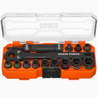 Klein Tools 65400 KNECT 15-Piece Pass Through Socket Set, SAE Impact Set with MODbox Case, Sockets, Bits, Accessories and 3/8-Inch Drive Adapter