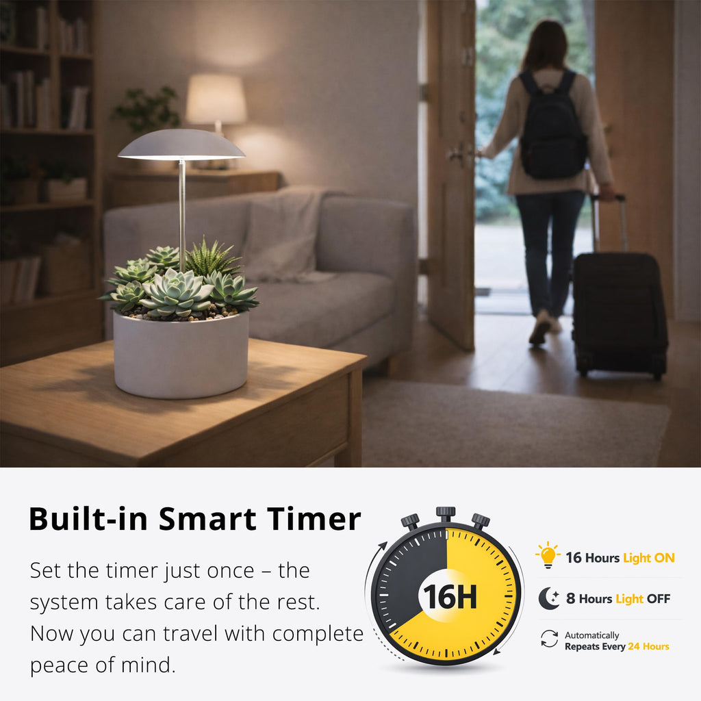 Smart LED Grow Light for Indoor Plants, Programmable Timer and Dim