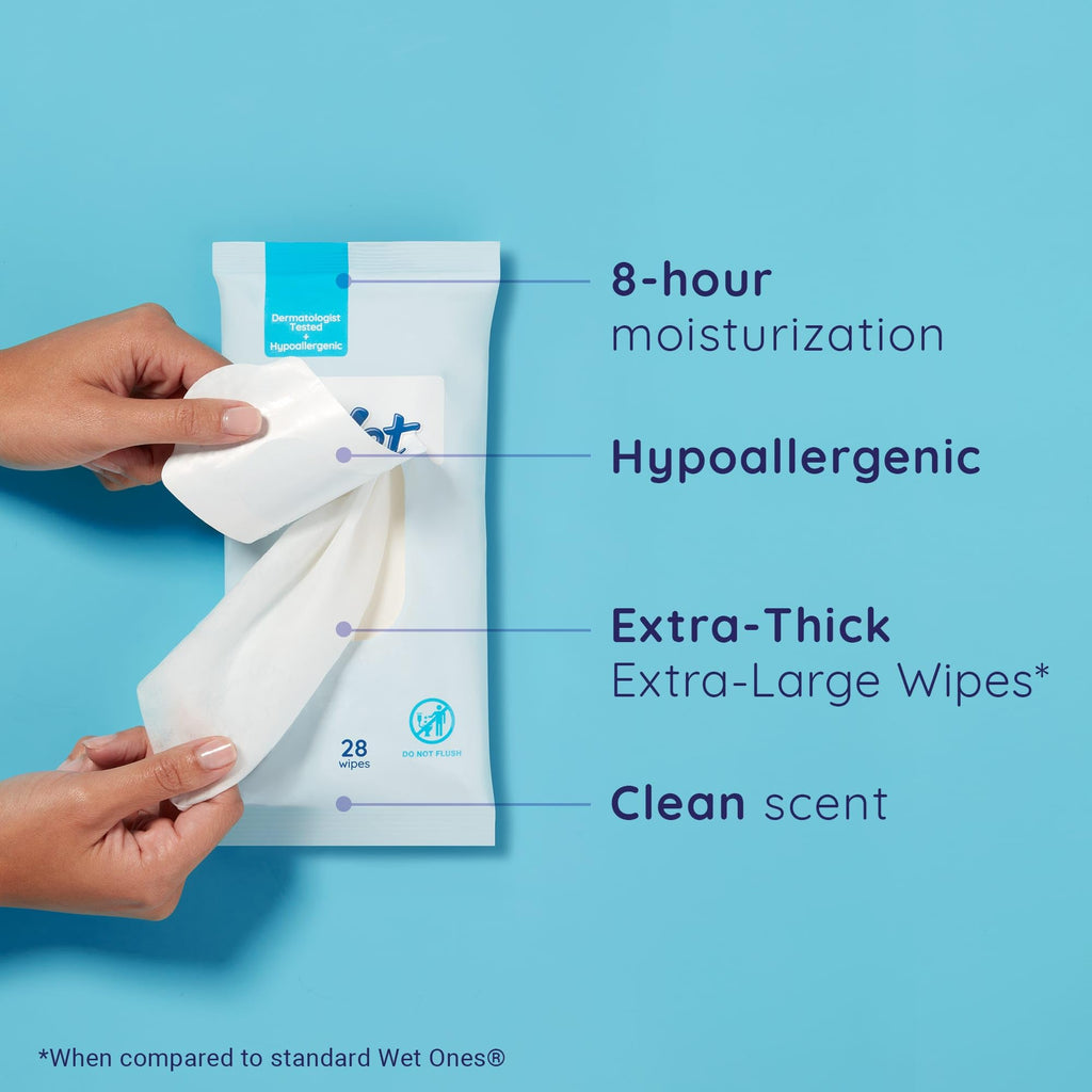 Wet Ones Body Wipes, Clean Scent Body Cleansing Wipes, Travel Size Wipes, 28ct (6 pack)