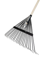 True Temper Steel Tine Leaf Rake with Hardwood/Steel Handle for Lawns, Gardening, and Dethatching, 22 Tines, Black