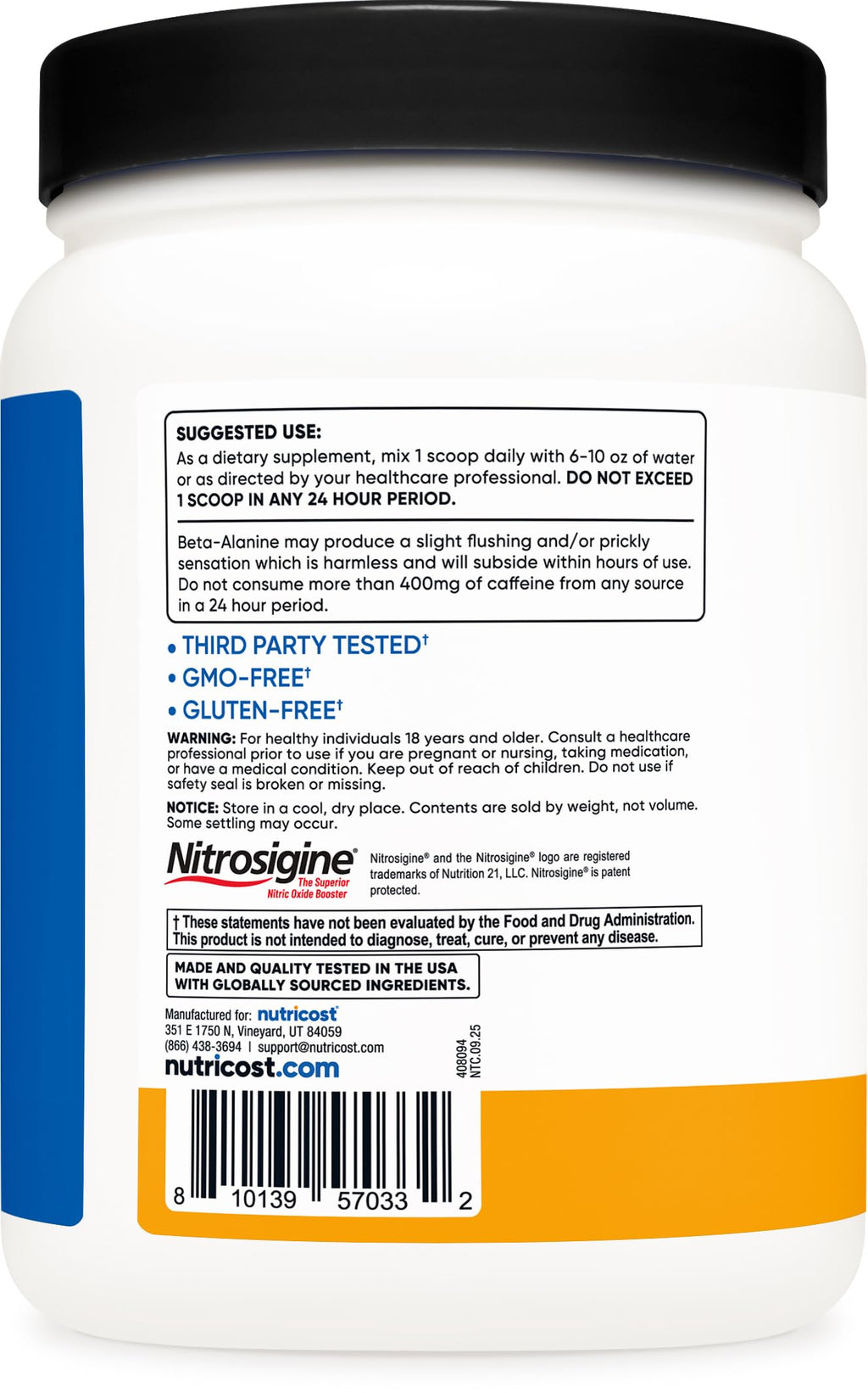 Nutricost Pre-Workout Complex Powder (60 Servings, Peach Mango) - Pre-Workout Supplement with Beta-Alanine, Taurine & Amino Acids