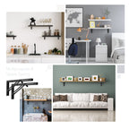 Ravinte 2 Pack 16 Inch Folding Shelf Brackets – Matte Black, Heavy Duty Collapsible Brackets for Tables and Benches – Space-Saving Design