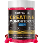 Nutravita NSF Certified Creatine Gummy - Creatine Monohydrate Gummies for Men & Women-5g of Creatine Monohydrate per Serving - Sugar Free,Vegan, Cherry Flavor, 120 Count