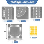 12 Pack Road Base Plates for Building, Compatible with Lego Classic Bricks, 10” x 10” Baseplates Fits for Lego Roads, Road Base Plates for City Sets (Attached DIY Stickers)
