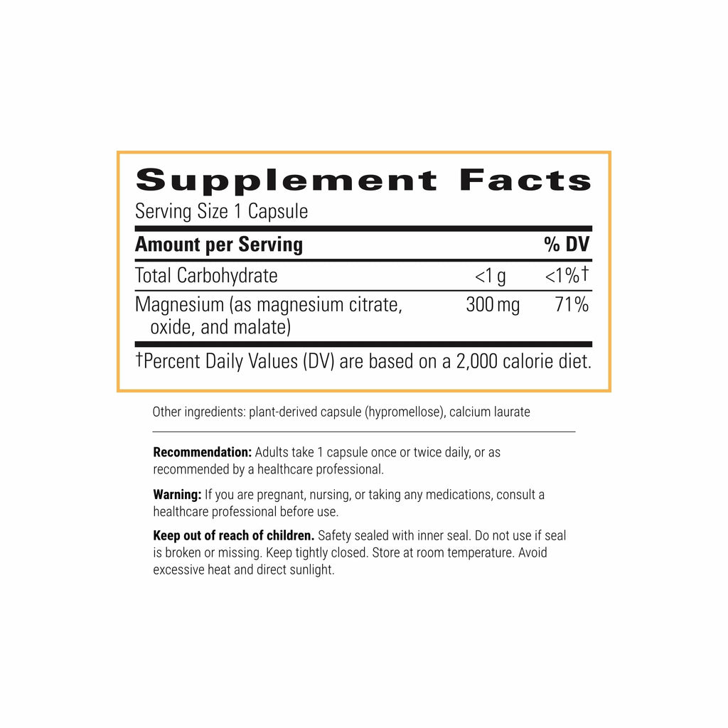Integrative Therapeutics Tri-Magnesium - Supports Cellular Energy & Energy Metabolism*- Magnesium Supplement for Heart & Nerve Health Support* - Dairy-Free & Gluten-Free - 180 Capsules (180 Servings)