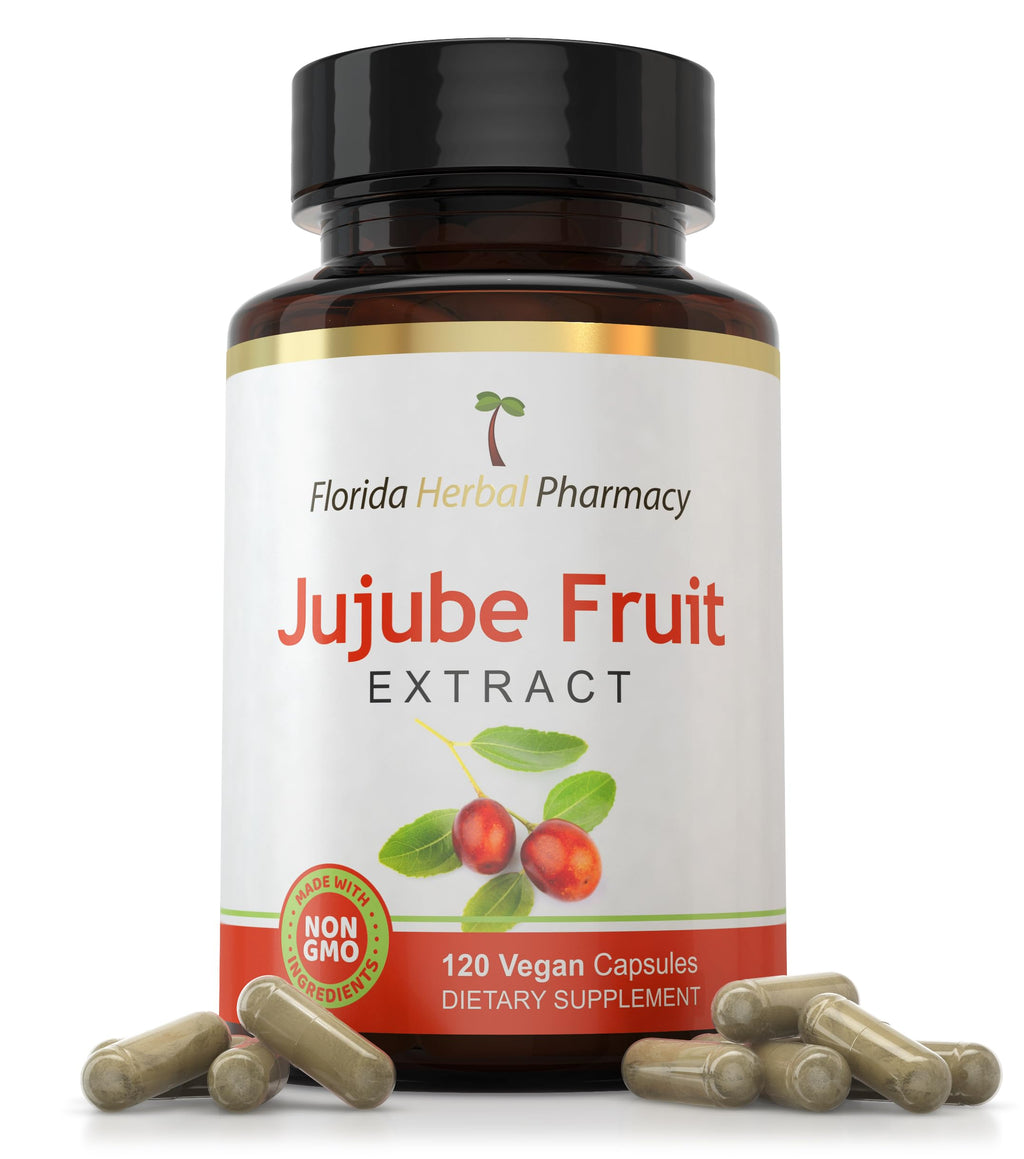 Florida Herbal Pharmacy, Jujube Fruit Extract Supplement Capsules 10:1 (120 Capsules) Two Months Supply