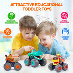 Toy Cars for 1-3 Year Old, 3PCS Animal Monster Truck, 1 Year Old Boy Gifts