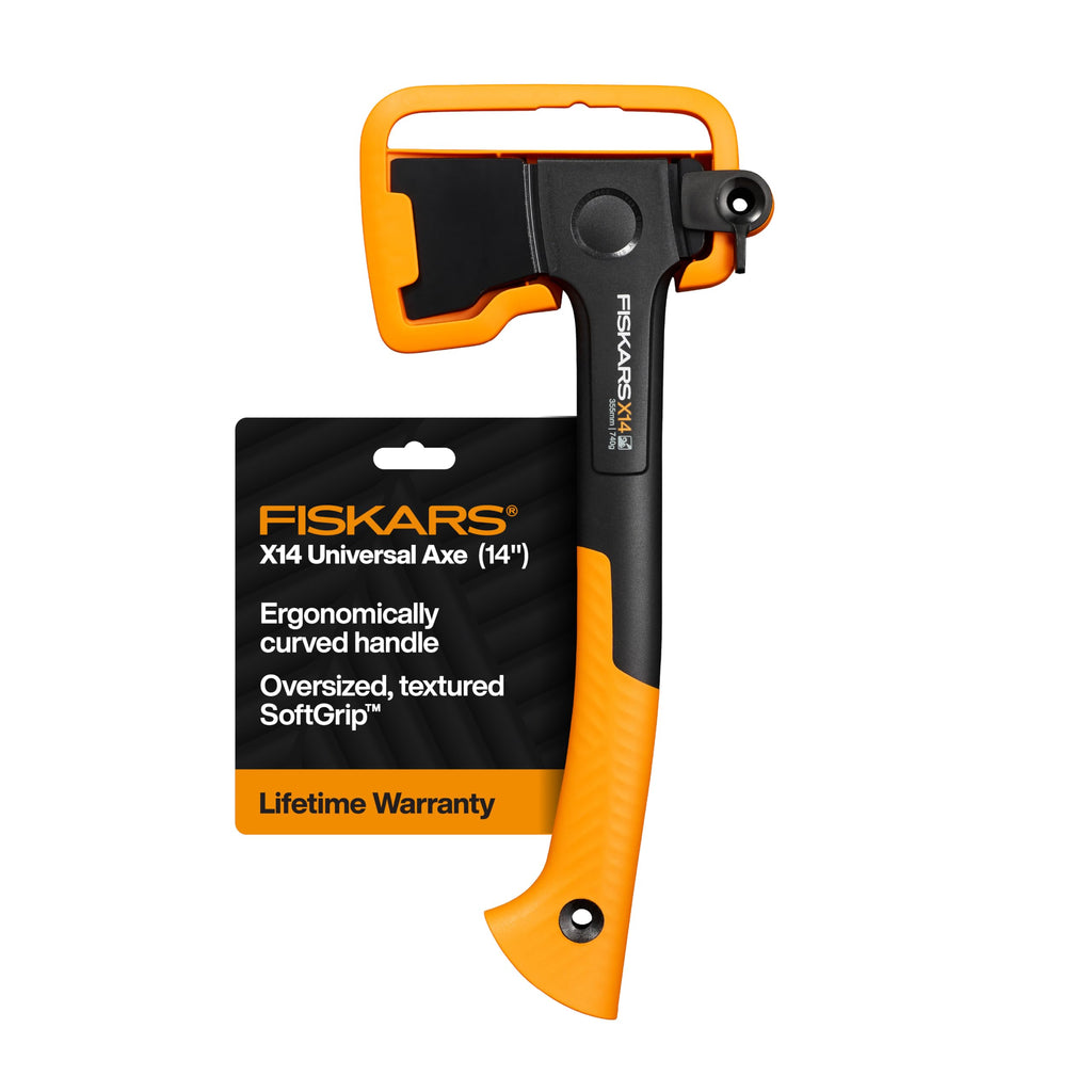 Fiskars X14 Universal Axe 14", Camping Hatchet for Chopping Wood Kindling