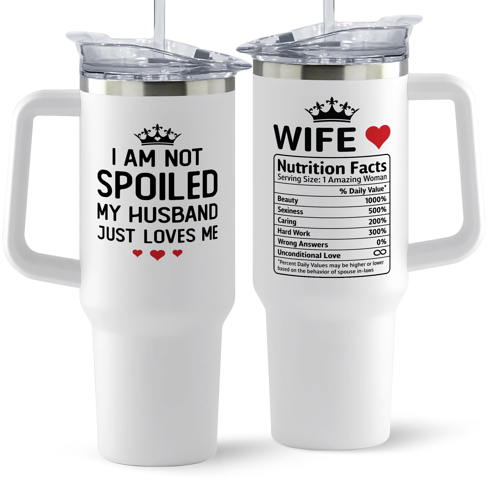 KatAndNat Gifts for Wife - Wife Gifts for Her - Wedding Anniversary for Women, Birthday, Valentines, Mothers Day, Christmas Gift for Her - Romantic Love Gift ideas - 40 Oz Stainless Steel Tumbler