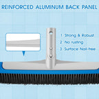 TidyMister Pool Brush 17.5'' Heavy Duty Swimming Pool Brushes for Cleaning Pool Walls & Tiles & Floors & Corners Scrub Brush Head Reinforced Aluminum Back (Pole Not Included)