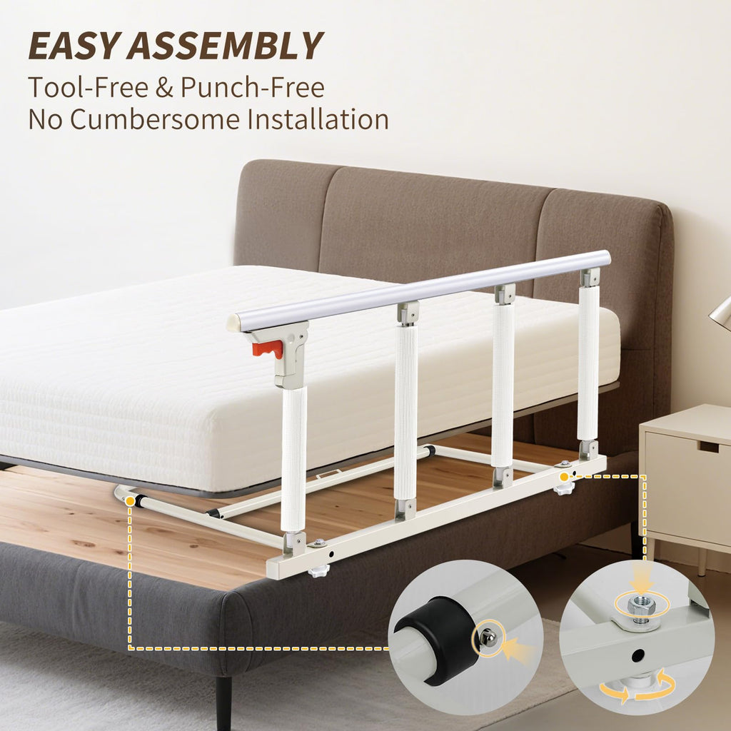 FAYITING Bed Rails for Elderly Adults Safety, Folding Bed Assist Rails for Seniors, Bed Handle Bedside Assist Guard Rails for Adults, Fall Prevention Safety with Collapsible Bedrails, 37x20