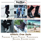 EnerWear 10 Pack Men's Cotton Moisture Wicking Heavy Cushion Crew Socks White Size 10-13 (Shoe Size 6-12)