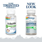SOLARAY Acidophilus 3 Strain Probiotic & Prebiotic Goats Milk | 3 Billion CFU & Freeze Dried | 50 VegCaps