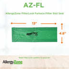 AllergyZone FilterLock Furnace Filter Slot Seal – Magnetic Seal Cover for Any 1” Furnace Filter, Up To 25” Long, Reduce HVAC Air Leaks, Green