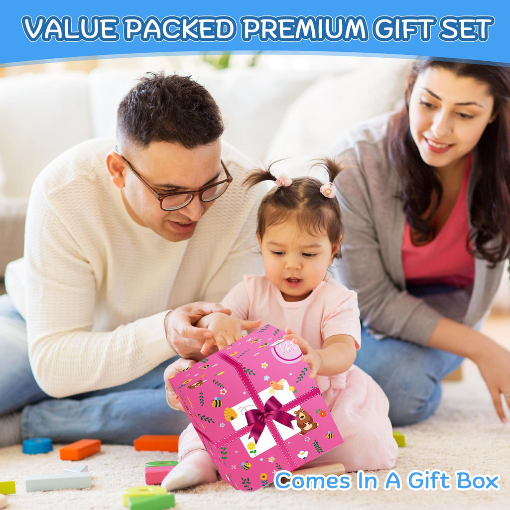 Wooden Activity Cube | Montessori Toys for 1 2 3 Year Old Toddler Gifts