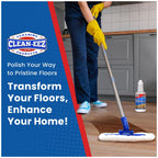 Clean-eez Ultimate Floor Restorer & Polish - Revitalize, Protect, Shine Wood, Laminate, Vinyl, Bamboo, Slate, Terracotta & More (1 Bottle W/Microfiber)