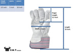 G & F Products Cowhide Leather Work Gloves with Suede Finish Palm rubberized safety cuff, 5 Pairs