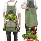 Berry&Bird Harvest Apron, Waterproof Canvas Apron for Men & Women(Green)