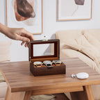 ProCase Wooden Watch Box, 3 Slot Mens Watch Display Case, Espresso
