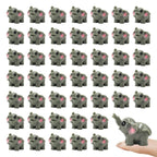 OZLMC 50 Pcs Mini Elephant Figurines for Fairy Gardens,Miniature Landscapes,Small Elephant Figurines ，Micro Landscape be Used for Various DIY Projects and Decorative，2 inches Long, 1.2 inches high