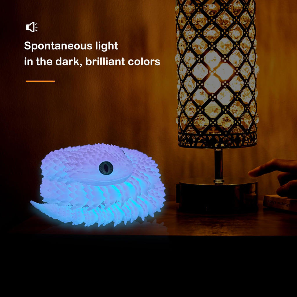 Nemoro 3D Printed Articulated Snake – 24'' Crystal-Like Movable Snake– Realistic Slithering Design, Collectible Articulated Model