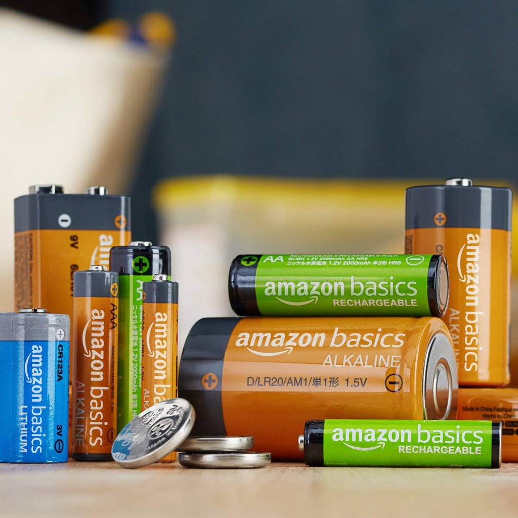 Amazon Basics 24-Pack Rechargeable AA NiMH Batteries, 2000 mAh, 1.2V, Low Self Discharge, Pre-Charged, Recharge up to 1000x Times