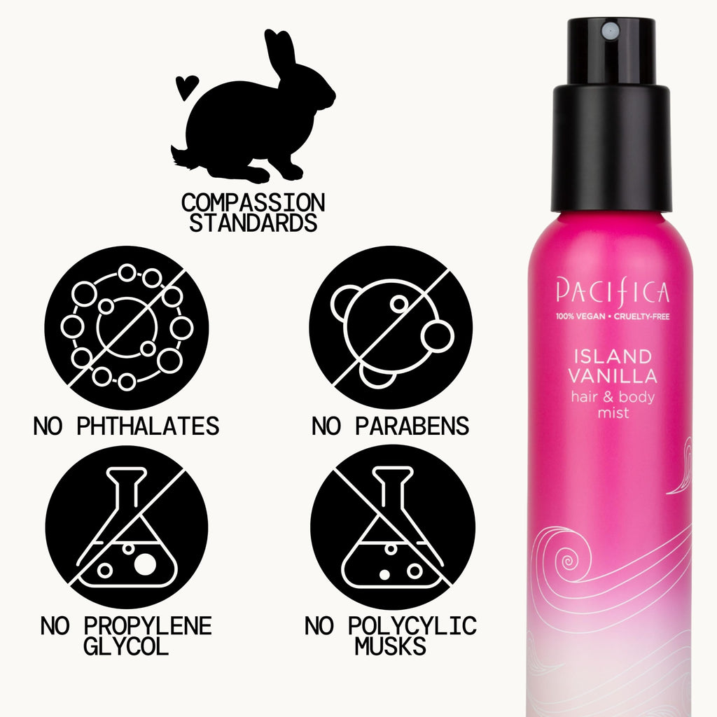 Pacifica Hair Mist Perfume & Full Body Spray for Women - Island Vanilla Body Mist Fragrance w/Sugar, Vanilla & Sandalwood Clean Beauty Alcohol-Free, Vegan & Cruelty-Free, 5 oz